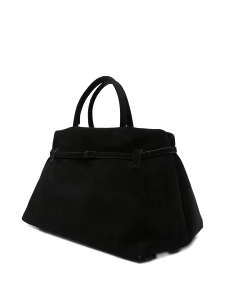 Τσάντα shopper Manu Atelier σουέτ μαύρο