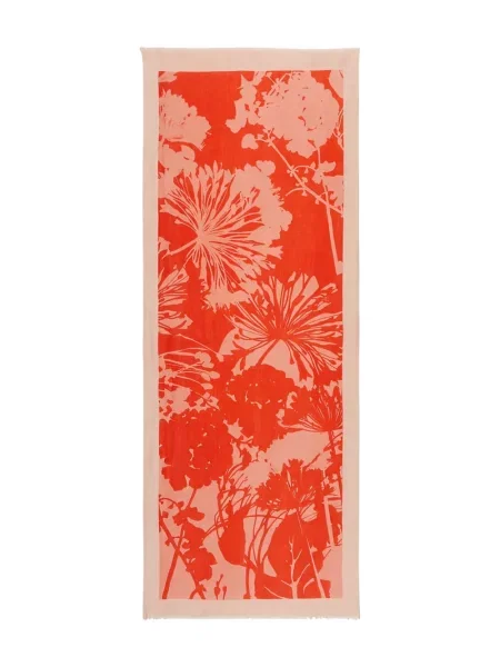 Fular Marc O'polo cu model floral cu imagine portocaliu