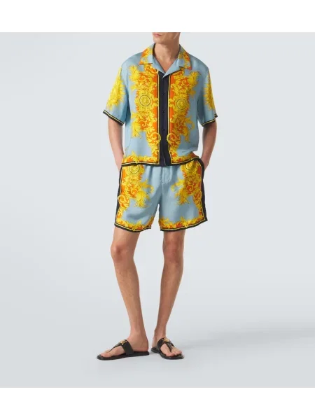 Cămașă Versace de mătase cu imagine