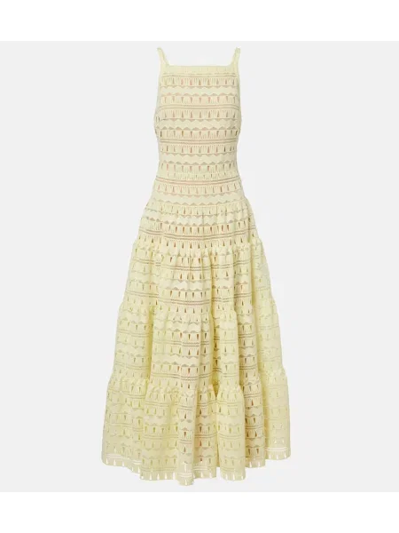 Rochie midi Elie Saab până la genunchi de costum galben