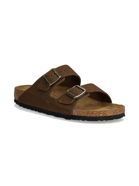 Birkenstock Arizona Suede Corduroy Narrow Fit Kobiety Sandały Birkenstock Jasnobrązowy Size: