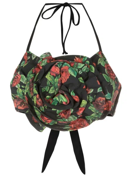 Top Amir Slama cu model floral negru