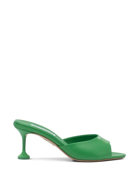 Kožené mules Aquazzura zelené
