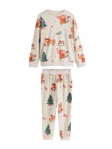 Next Pijamale brocart / verde smarald / roșu / murdar alb