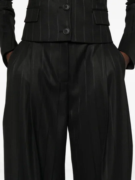 Pantaloni The Andamane cu dungi plisate negru
