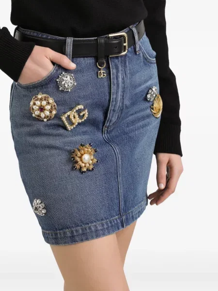 Fustă din denim Dolce & Gabbana albastru