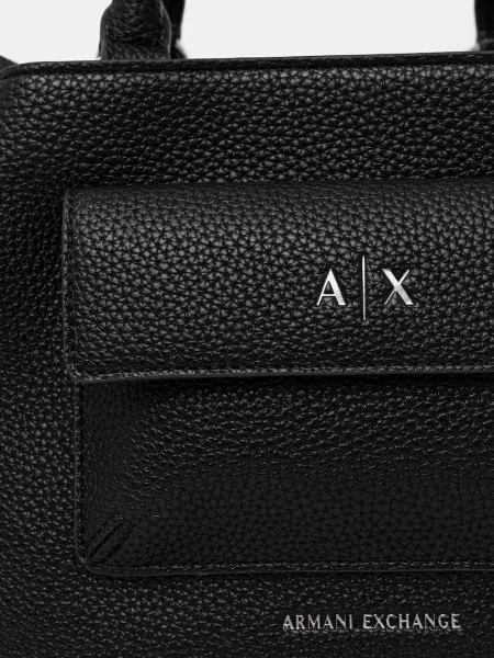 Armani Exchange чанта crossbody дамска от имитация на кожа черно