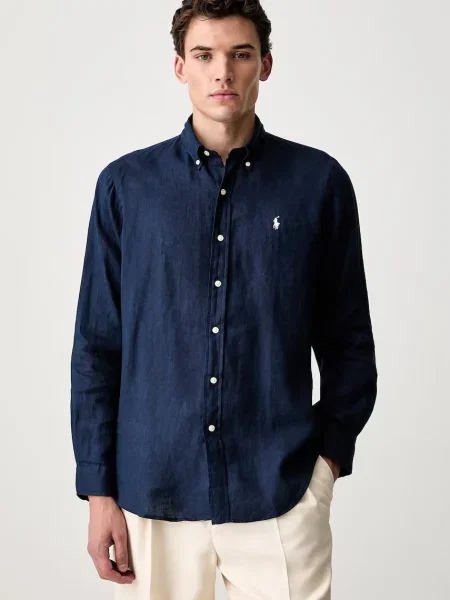 Polo Ralph Lauren cămașă pentru bărbați din in Long Sleeve Sport Shirt