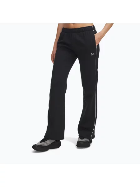 Pantaloni pentru femei Under Armour Rival Fleece Piped black/white alb