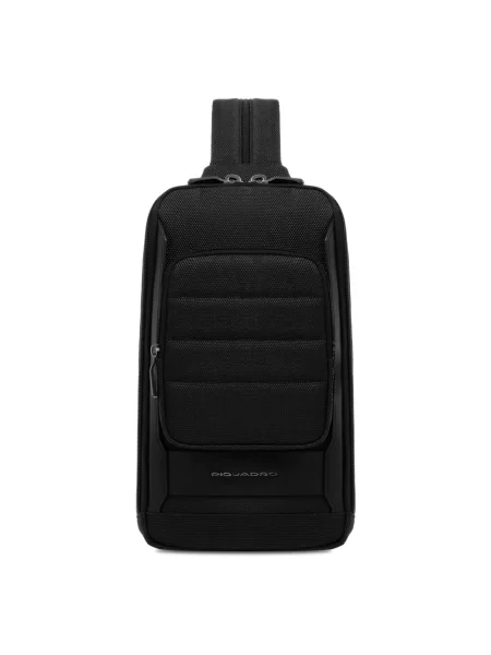 Torba crossbody Piquadro skórzana czarna