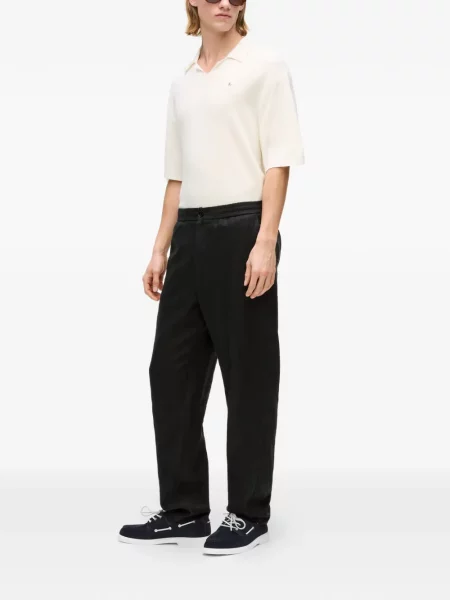 Lanene hlače Karl Lagerfeld casual crna