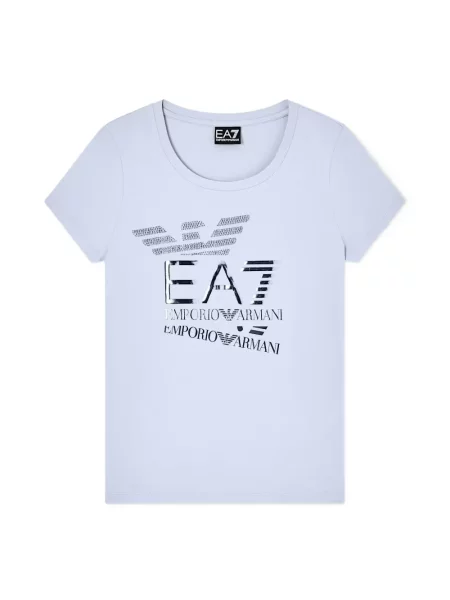 Тениска Ea7 Emporio Armani с принт синьо