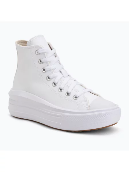 Teniși pentru femei Converse Chuck Taylor All Star Move Platform Leather white alb