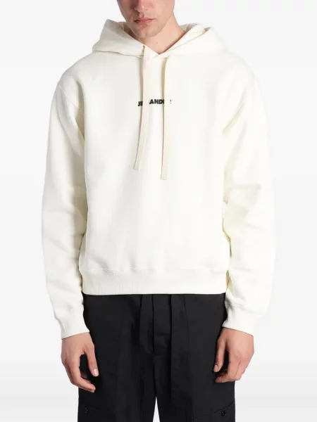 Hanorac cu glugă Jil Sander cu imagine cu cordon