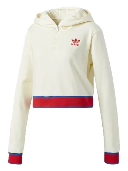 Cropp top Adidas cu dungi cu un umăr gol negru