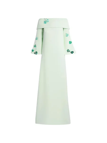 Rochie maxi Safiyaa cu model floral verde
