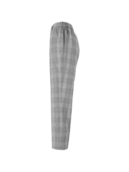 Pantaloni Peserico în carouri conici gri