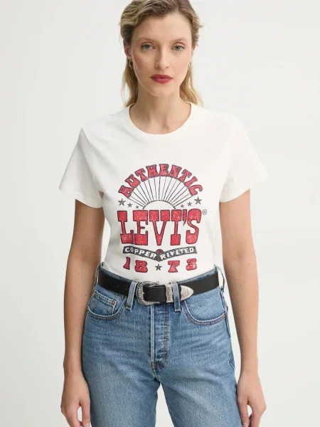 Тениска Levi's THE PERFECT TEE бежово бяло
