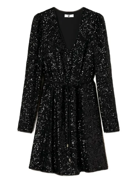 Rochie mini Twinset cu paiete de costum negru