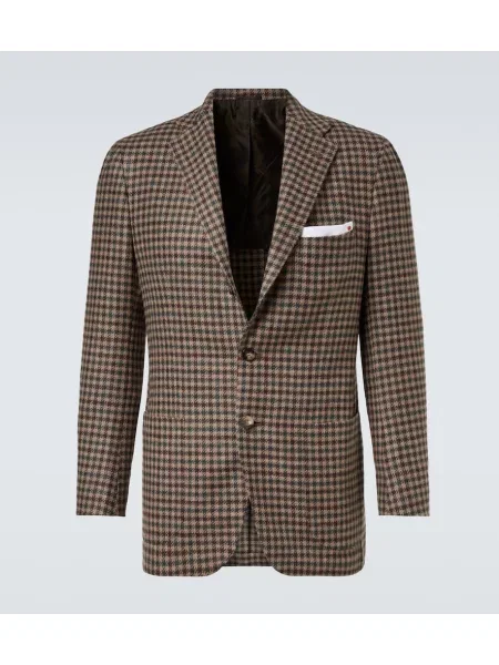 Sacou Kiton de lână în carouri maro