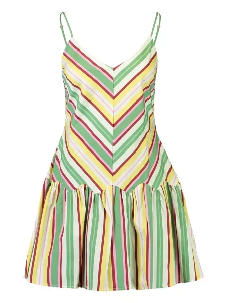 Rochie mini Aston Studio cu dungi cu volane de costum verde
