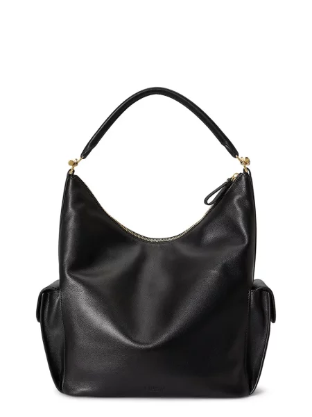 Kožená kabelka Lauren Ralph Lauren černá