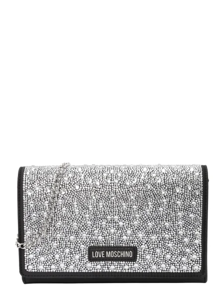 Love Moschino Pisemska torbica / transparentna črna