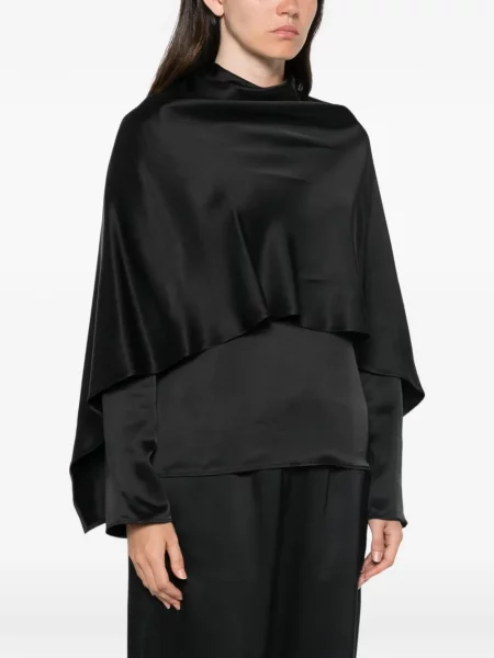 Bluză Róhe din satin drapată negru
