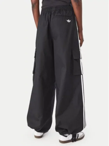 Kargo hlače Adidas Originals s črtami keper črna