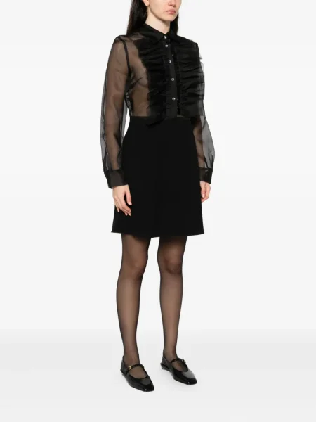 Rochie P.a.r.o.s.h. transparente cu volane de costum negru