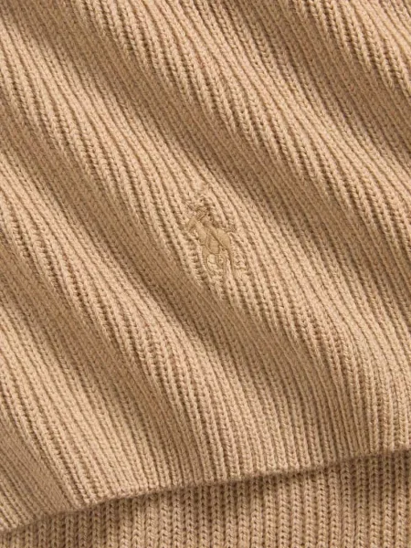Szal z czystej wełny z wyhaftowanym logo Polo Ralph Lauren