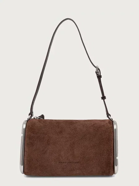 MARC JACOBS geantă pentru femei din piele întoarsă SMALL SHOULDER BAG maro