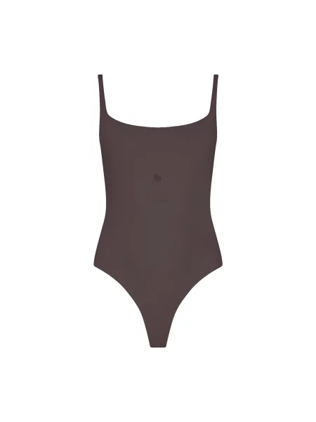 GOD SAVE QUEENS Bodi Second Skin Square-Neck Bodysuit kostanj rjava