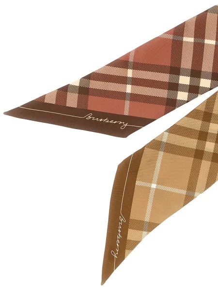 Μεταξωτός καρό κοκαλιάρης κασκόλ Burberry