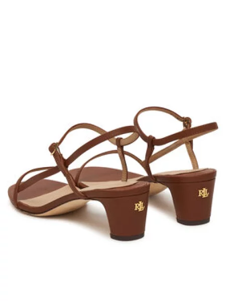 Kožne sandale Lauren Ralph Lauren Laine Md Hl smeđa