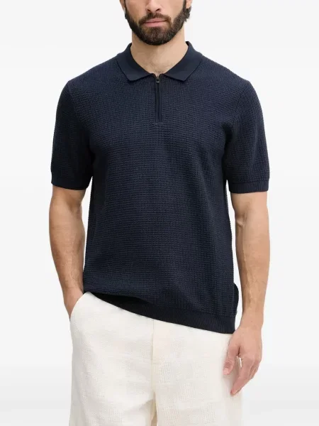Tricou polo Joop! tricotate albastru