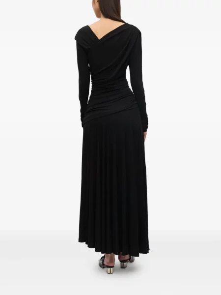 Rochie maxi Ganni din jerseu de costum negru