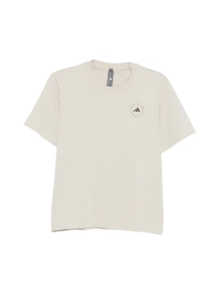 Adidas by Stella McCartney t-shirt treningowy z bawełną beżowa