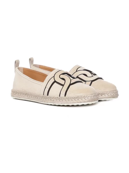 Espadryle Tod's zamszowe biznesowe beżowe