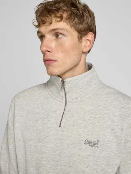 Bluza z kołnierzem zapinanym i wyhaftowanym logo Superdry