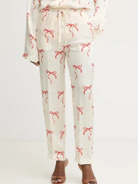 Forte Forte pantaloni pentru femei cu vâscoză bej