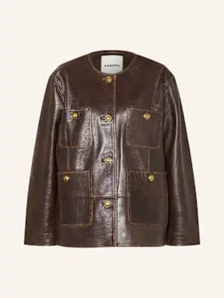 Sandro Kurtka Skórzana schwarz