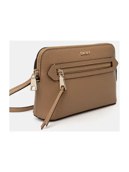 Dkny torebka skórzana beżowy