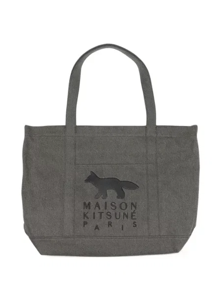 Geantă Maison Kitsune cu imagine negru