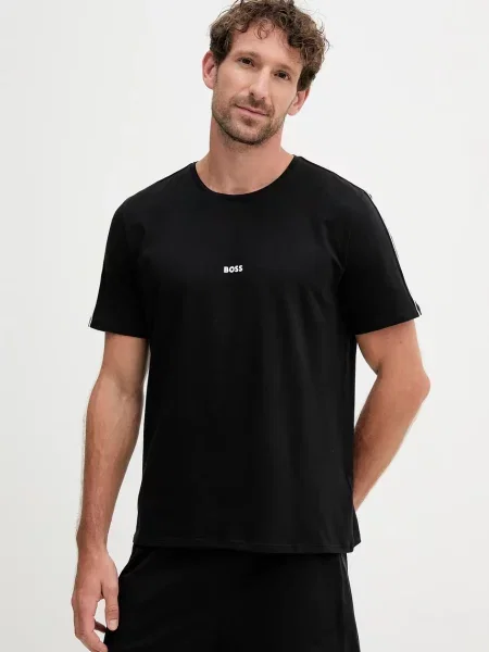 Тениска BOSS с апликация черно