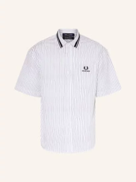 Fred Perry Košile S Krátkým Rukávem Comfort Fit / černá bílá