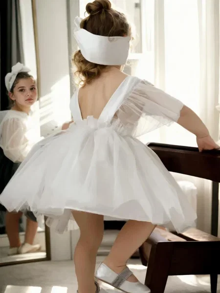 Rochie de seară copii Dewberry alb