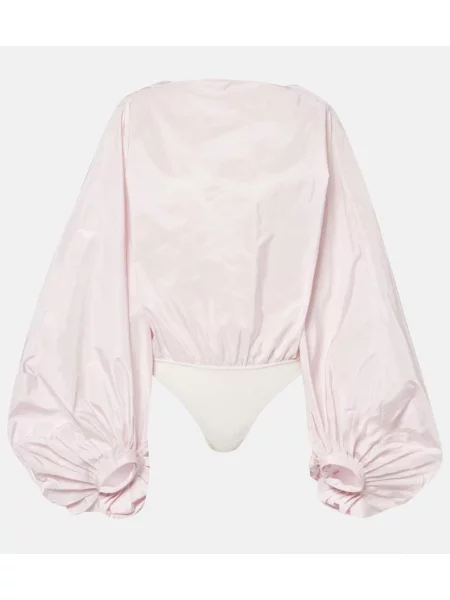 Body Alaïa de mătase roz