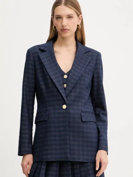 Fracomina marynarka jednorzędowa wzorzysta niebieski