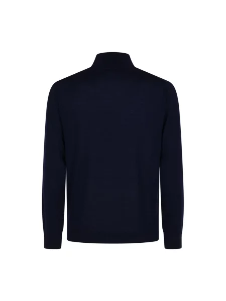Sweter z golfem Canali wełniany do golfa czarny